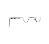 Supports pour tringles à rideaux doubles gouttières ø 20 mm, entraxe réglable ajustable extensible de 165-190mm, couleur blanc et or, (1 lot de 2 supports de tringles)