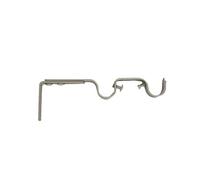 Supports pour tringles à rideaux doubles gouttières Ø 20 mm, entraxe réglable ajustable extensible de 165-190 mm, couleur chrome mat, (1 lot de 2 supports de tringles)