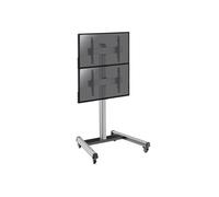 Kimex Support sur roulettes 031-1200K2 pour 2 écrans TV 40''-65'' Hauteur 175 cm Noir