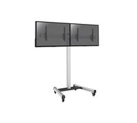Support sur roulettes pour 2 écrans TV 43" - 49" Hauteur 175cm, Inclinable
