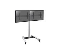 Kimex Pied TV Support sur roulettes 031-1220K2 2 écrans 50"-55" Hauteur 175 cm Noir