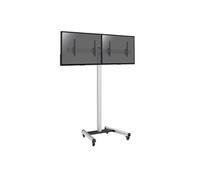 Support sur roulettes pour 2 écrans TV 50'' - 55'' - Hauteur 240cm - Inclinable