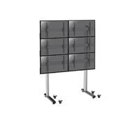 Support sur pieds mur d'images pour 6 écrans TV 45''-55'' - A roulettes