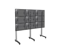 Support sur pieds mur d'images 9 écrans TV 45''-50'' - A roulettes