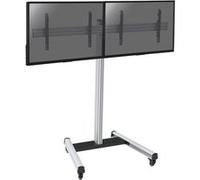 Kimex Pied TV Support sur roulettes 031-1220K2 2 écrans 50"-55" Hauteur 175 cm Noir
