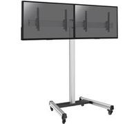 Support sur roulettes pour 2 écrans TV 50" - 55" Hauteur 175cm, Inclinable