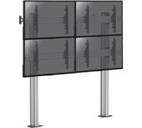 supports pro modular sol KIMEX 031-2400K3 Support sur pieds mur d' images pour 4 écrans TV 45''-55'' - Hauteur 175cm - A visser Noir G