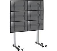 Support sur pieds mur d'images pour 6 écrans TV 45''-55'' - A roulettes