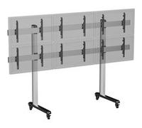 supports pro modular sol KIMEX 031-2601K2 Support TV sur pieds - 6 écrans 45''-50'' - Hauteur 180 cm - A roulettes Noir G