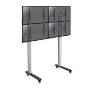 Kimex - Support sur pieds pour mur d'images 4 écrans 45''-55'' Hauteur 240 cm à roulettes 031-24