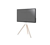 Kimex Support TV chevalet 030-4064 design scandinave TV 45''-65'' blanc/hêtre