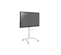 Support mobile pour écran Visioconférence 37''-70'' Hauteur 125-160cm Blanc