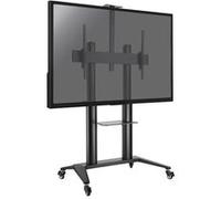 supports tv sol sur roulettes KIMEX 030-1205 pour écran Visioconférence 70''-120'', Hauteur 125-160cm, noir Noir G