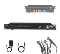 Suppresseur de feedback professionnel, microphone 2 entrées 2 sorties, levier de fréquence anti-hurlement, augmentation du gain acoustique 5-14d et 5 niveaux de suppression des hurlements