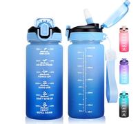 SUPPRUI Bouteille d'eau pour enfants avec paille - 600 ml - Gourde pour l'école - Anti-fuite - Sans BPA - Tritan - Pour filles et garçons - Bleu