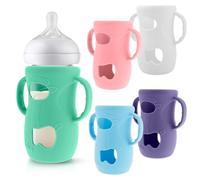 SUPPUIMNT 5 pièces de poignées de biberon en silicone, coques en silicone pour biberons naturels Avent en verre, protection de biberon en verre, BPA-frei, compatible avec les biberons, diamètre