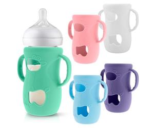 SUPPUIMNT 5 pièces de poignées de biberon en silicone, coques en silicone pour biberons naturels Avent en verre, protection de biberon en verre, BPA-frei, compatible avec les biberons, diamètre