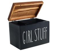 SUPPUIMNT Boîte de rangement en bois pour articles d'hygiène, porte-tampon pour salle de bain tampon polyvalent bloc de rangement organisateur boîte à mouchoirs pratique tampon avec couvercle à