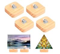 SUPPUIMNT Lot de 2/4 supports en verre réglables en bois pour vitraux, photos, images, livres, cadres photo, disques, présentoirs pour carreaux en céramique, assiettes, objets de collection, photo