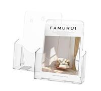 SUPPUIMNT Lot de 2 porte-brochures muraux transparents A4 avec trou de suspension en acrylique pour brochures debout pour réception, bureau, restaurant, menus, magazines