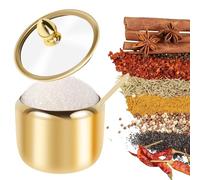 SUPPUIMNT Sucrier en acier inoxydable 304 avec couvercle transparent et cuillère - 296 ml - Distributeur de sucre - Pot à épices - Pot de rangement pour café, bar, accessoires pour épices, thé, poivre