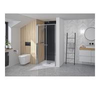 Supra 2 Portes Pivotantes 80 Chromé Transparent - KINEDO PA1530CTN