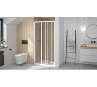 SUPRA 3V 2 volets coulissants 80 cm profilé blanc verre transparent KINEDO PA1550BTN