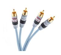 Supra Câble Cinch Dual 2 RCA - 2 RCA avec 1,0 m, Ice Blue