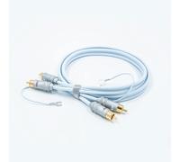 Supra Cables Câble phono de 3 m avec blindage très efficace et câble de terre GND - Couleur : bleu glacé - 2RCA-SC
