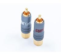 Supra Cables Lot de connecteurs RCA RCA-8SL - Contacts plaqués or 24 carats - Verrouillage Chuck - Construction blindée - Code rouge/blanc