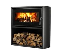 Poêle à bois étanche - SUPRA - Laslo - Acier - 7kW - Surface jusqu'à 100m2 - Noir