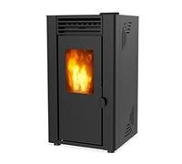 SUPRA ORPHÉE 8 NOIR - Poêle à granulés 8 kW haute efficacité, capacité réservoir de 15 kg, système de nettoyage, autonomie jusqu'à 22 heures, noir