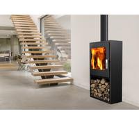 SUPRA Poêle à bois en acier avec bûcher Jacob - 4,8 kW - FR9010550B