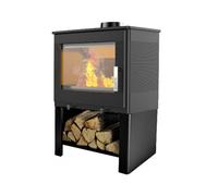 Supra poêle à bois fonte étanche 8.7kw, odélya bûcher, noir