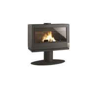 Invicta Poêle à bois ELTON 12 kW – Rendement 75% – Bâches 80 cm – 100% fonte – Anthracite