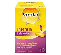 Supradyn Intensia Réduit la Fatigue Vitamines Minéraux et Fer 30 comprimés à avaler