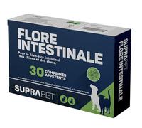 Suprapet Flore Intestinale Chiens et Chats 30 comprimés - Aliment complémentaire Naturel aux ferments lactiques, probiotiques, Vitamine C pour l'intestin, Flore bactérienne et défenses immunitaires