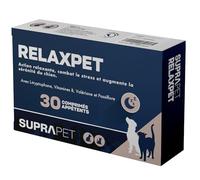 Suprapet Relax Calmant pour Chiens et Chats 30 Comprimés - Relaxant Naturel Peur avec L-Tryptophane, Vitamine B, Valériane, Passiflore, Aubépine, Gingembre