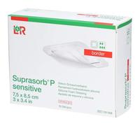 Suprasorb P Sensitive Border Lot de 10 pansements en mousse de silicone 7,5 x 8,5 cm