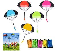 SUPRBIRD 10 Pcs Parachute Jouet, Main Lancer Parachute Jouet Set, Jouets de Plein air pour Les Enfants, Cadeau aux Enfants (Couleur aléatoire)