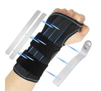 SUPRBIRD Attelle de Poignet pour Droite, Attelle Poignet, Orthese Poignet, Bandage Poignet, Support de Poignet avec Barre en Aluminium, pour Canal Carpien, Arthrite, Tendinite, Entorse (Gauche, S/M)