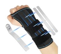 SUPRBIRD Attelle de Poignet pour Droite, Attelle Poignet, Orthese Poignet, Bandage Poignet, Support de Poignet avec Barre en Aluminium, pour Canal Carpien, Arthrite, Tendinite, Entorse (Droit, L/XL)