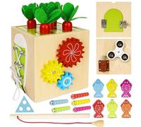 SUPRBIRD Montessori Jouet pour bébé, cube de motricité 9 en 1, cube d'activité jouet à partir de 1, 2, 3, 4 ans, jouet de motricité pour enfants, Montessori en bois, jouet éducatif pour tout-petits