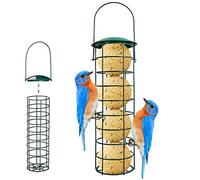 Suprcrne Mangeoire Suspendue pour Oiseaux, Mangeoire À Oiseaux Distributeur De Nourriture pour Mangeoires pour Boules de Graisse pour Boulettes, pour Petits Oiseaux Sauvages Vert Foncé