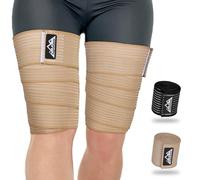 supregear 2 Pièces Bandes de Compression pour Ischio-Jambiers et Cuisses, Attelles Ajustables pour Entorses Musculaires, Bandages Élastiques pour Genou Mollet Bras Jambe, Unisexe, 200 cm, Café Clair