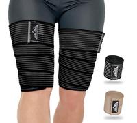 supregear 2 Pièces Bandes de Compression pour Ischio-Jambiers et Cuisses, Attelles Ajustables pour Entorses Musculaires, Bandages Élastiques pour Genou Mollet Bras Jambe, Unisexe, 200 cm, Noir