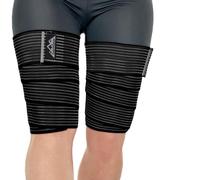 supregear 2 Pièces Bandes de Compression pour Ischio-Jambiers et Cuisses, Attelles Ajustables pour Entorses Musculaires, Bandages Élastiques pour Genou Mollet Bras Jambe, Unisexe, 150 cm, Noir