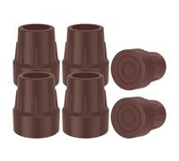 supregear 6pcs Embouts de Béquille 25mm, Caoutchouc Robuste, pour Béquilles/Cannes/Bâtons, Déambulateurs, Sièges, Antidérapants Universels, Marron