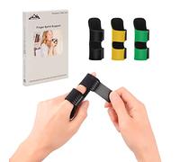supregear Attelle de Doigt Soutien, 3 Pack D'attelles Ajustables pour Doigt à Gâchette avec Barre en Aluminium Amovible Attelle Réutilisable pour Index/Milieu/Ring/Petit doigt en Noir, Vert et Jaune