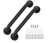 supregear Barre d'Appui Salle de Bain 50 cm (2-Pack) - Barres de Sécurité en Acier Inoxydable 201 Noir, Fixation Murale Vis Dissimulée pour Baignoire/Douche/Cuisine